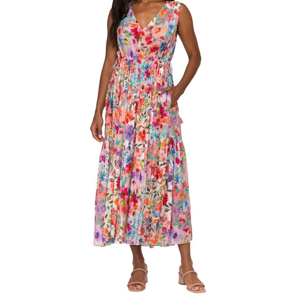 Tolani Womens Carol Sleeveless Maxi Dress, Pink
